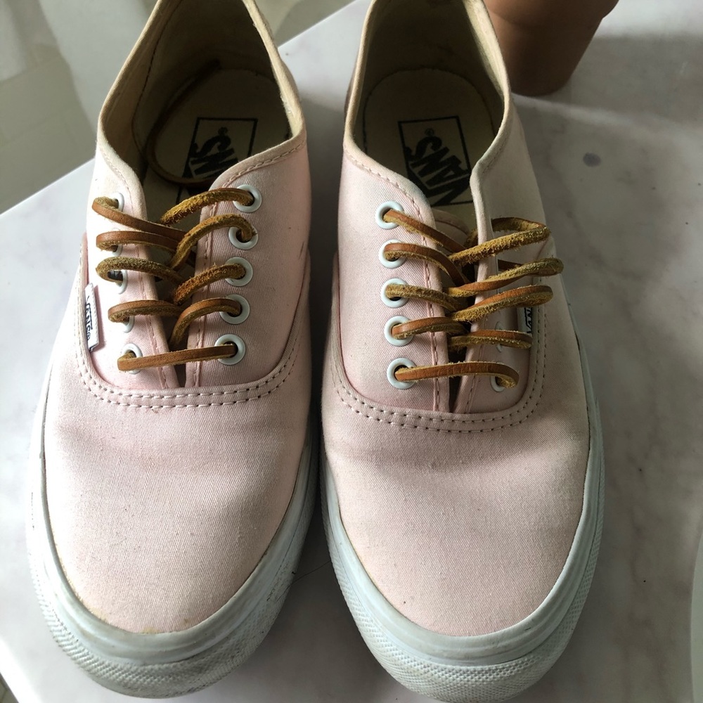 RARE Pink Vans Leather Laces - S 7 GOOD CONDITION